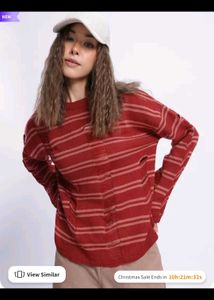 Striped Distressed Knit Sweater