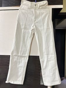 White flared jeans
