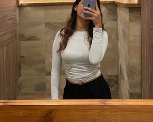 H&amp;M Ruched Long Sleeve Top