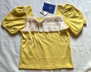 Cute Yellow Ruffle Top