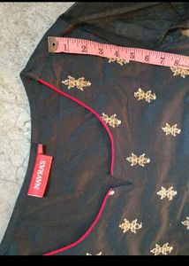 Black &amp; Gold Embroidered Kurti
