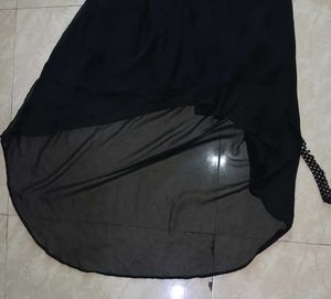 Black Asymmetrical Hem Dress
