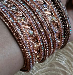 Sparkling rose gold bangle Set of 6