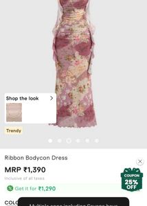 Floral Ribbon Bodycon Dress