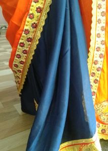 Orange Embroidered Sari
