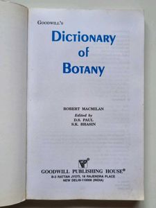 Dictionary Of Botany By Robert Macmilan