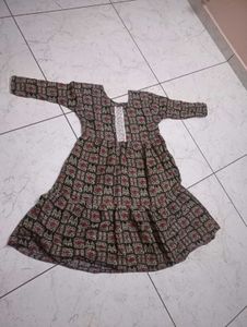 Girls' Stylish Printed Cotton Frock