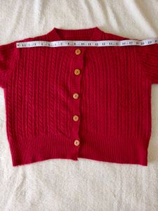Vintage Maroon Knit Cardigan