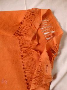 Orange Floral Embroidered Shawl Scarfs Stoles 🧣