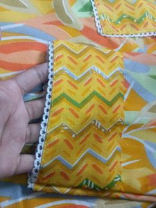 Yellow Floral Print Kurta with Pants