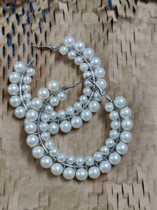 Elegant Pearl Hoop Earrings | Statement Jewelry