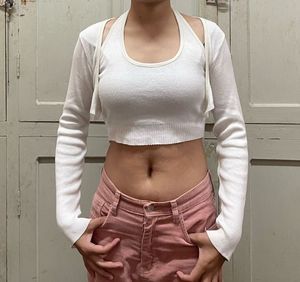 White Cropped Cardigan &amp; Tank Set