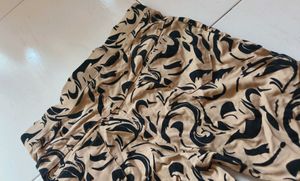 Abstract Print Beige Pants