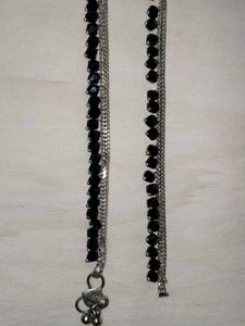 Black Beaded Anklets