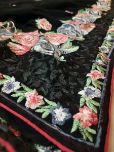Elegant Flower black 🖤 saree