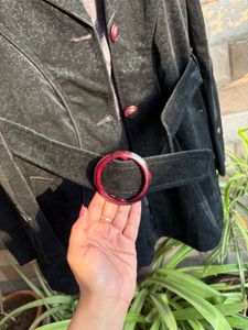 Elegant Black Velvet Coat