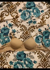 Nude Lace Trim Bra
