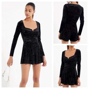 Black Velvet Playsuit