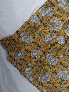 Mustard Floral Print Dress