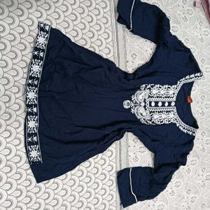Navy Blue Short Kurti