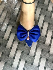 Blue Cute Bow Heel