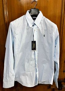 POLO RALPH LAUREN BLUE VERTICAL STRIPES SHIRT