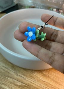 Blue flower handmade charm
