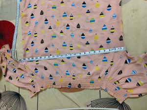 Peach Printed Top