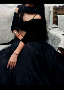 Black Lehenga Choli With Dupatta For Girls
