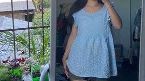 Cute Blue Babydoll Top