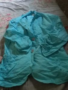 Turquoise Button-Up Jacket