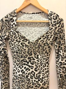 Leopard Print Long Sleeve Top