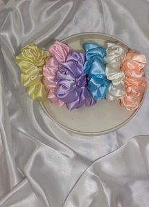 Colorful Scrunchie Set (Combo Of 6)