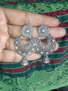 Silver Jhumka Earrings
