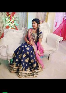 Elegant Blue &amp; Pink Lehenga