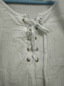 Pure Cotton White Dress👌