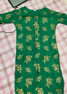 L Size Bottle Green Kurti