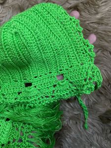 Handmade Neon Green Crochet Bralette
