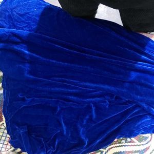 Red And Royal Blue Velvet Gown