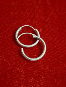 Pur Silver Hoop With Rudraksh✨