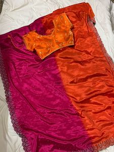 y2k two shade saree with beaded blouse