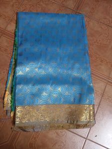 Blue & Gold Saree