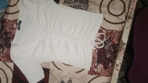 White Ribbed Knit Top