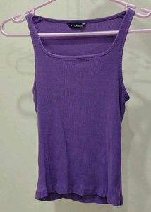 Purple Ribbed Tank Top