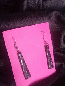 Black Marble Drop Earrings