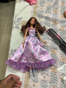 Barbie Doll - Purple Floral Gown