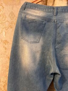 Ripped Denim Jeans- Waist- 34 High Waist