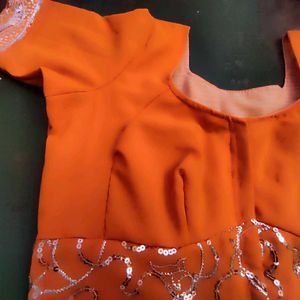 42&#34; Size Single Katori Orange Sequin Blouse