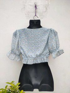 Floral Crop Top🩵