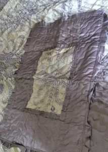 Jaipur Floral Quilted Bedspread - Lavender &amp; Cream